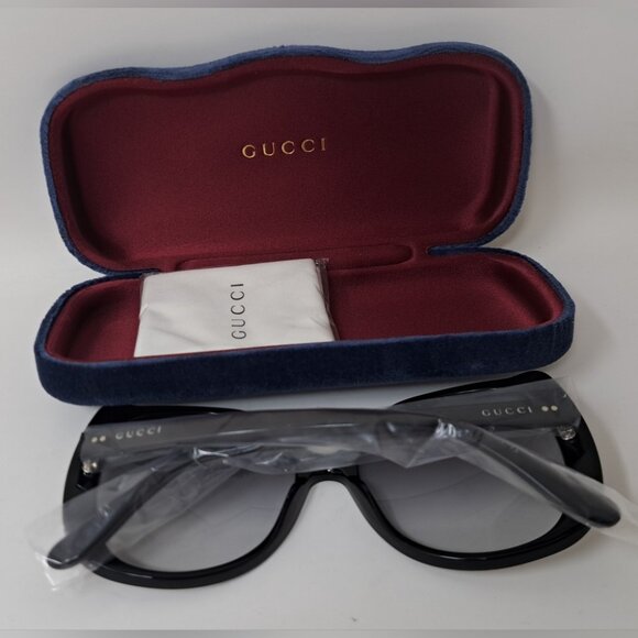 Gucci Nero Sunglasses Oversized Square Frame Black Gray GG0472SA 001 56-17-145 - Picture 9 of 15